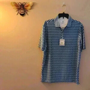 Hickey Freeman women's golf shirt, green, blue and white, medium